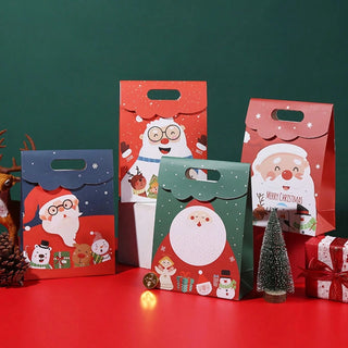Cute Christmas Flip Paper Bags (26.5x19x9cm) (Pack of 10)