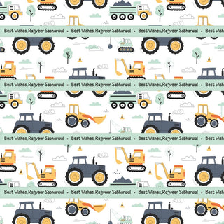 Personalised Wrapping Paper - Construction (10pcs) (PREPAID ONLY) (Dispatch in 5-6 Days)