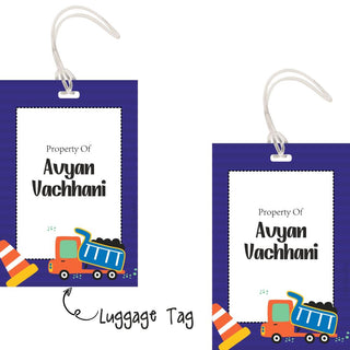 Luggage Tags - Construction Vehicle - Pack of 2 Tags - PREPAID ONLY (Dispatch in 5-6 Days)