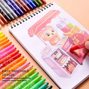 Colorful Creations: 12/24 Rotating Crayons for Kids' Artistic Adventures