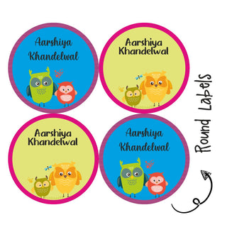Round Waterproof label - Cute Owls (70 Pcs) (PREPAID ONLY)  (Dispatch in 5-6 Days)