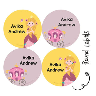 Round Waterproof Label - Cute Princess (70 Pcs) (PREPAID ONLY) (Dispatch in 5-6 Days)