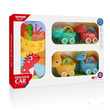 Dino Wheels Car Set – 4 Pieces With Play Mat For Kids.