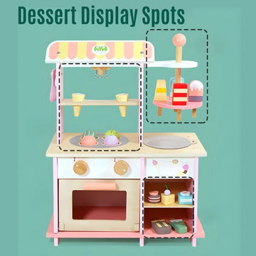 Wooden Dessert Shop Pretend Play Toy for Kids