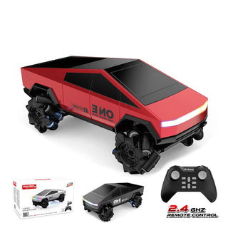 Remote Control Cybertruck Style Stunt Car for Kids | 2.4GHz Drift & Side Driving RC Toy with LED Lights (Random Color)