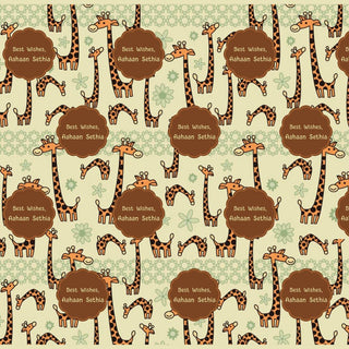 Personalised Wrapping Paper - Giraffe (10pcs) (PREPAID ONLY) (Dispatch in 5-6 Days)