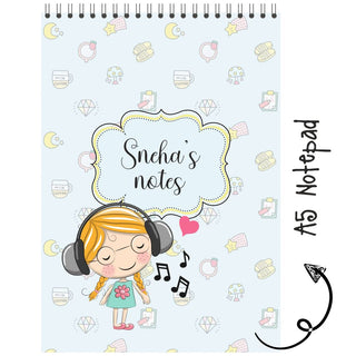 Personalised Notepad - Green Girl - (PREPAID ORDER) (Dispatch in 5-6 Days)