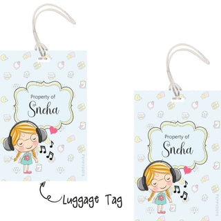 Luggage Tags - Green Girl - Pack of 2 Tags - PREPAID ONLY (Dispatch in 5-6 Days)
