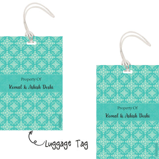 Luggage Tags - Green Vintage - Pack of 2 Tags - PREPAID ONLY (Dispatch in 5-6 Days)