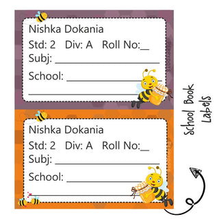 School Book Labels - Honey Bee - Pack of 36 labels PREPAID ONLY (Dispatch in 5-6 Days)