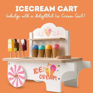 Cots and Cuddles Wooden Pretend Play Ice Cream Cart