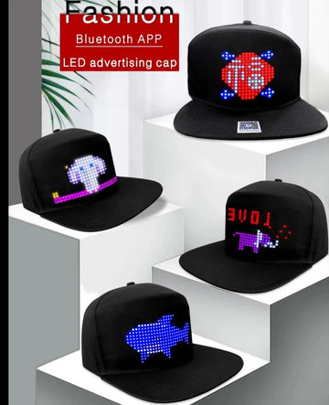LED Smart Cap - Colorful Display, App-Controlled, and Stylishly