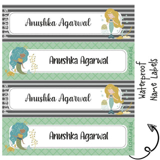 Waterproof Labels - MERMAID LOVE - Pack of 88 labels - PREPAID ONLY