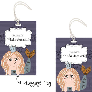 Luggage Tags - Mermaid Queen - Pack of 2 Tags - PREPAID ONLY  (Dispatch in 5-6 Days)