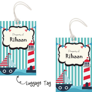 Luggage Tags - Nautical Blue - Pack of 2 Tags - PREPAID ONLY (Dispatch in 5-6 Days)