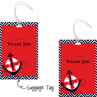 Luggage Tags - Nautical - Red - Pack of 2 Tags - PREPAID ONLY (Dispatch in 5-6 Days)