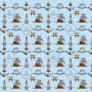 Personalised Wrapping Paper - Nautical (10pcs) (PREPAID ONLY) (Dispatch in 5-6 Days)