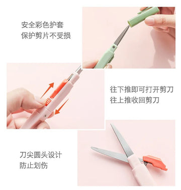 2-in-1 Pen-Shaped Cutter and Scissors for Art Crafts (Random)