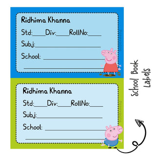 School Book Labels - Peppa Pig - Pack of 36 labels - PREPAID ONLY (Dispatch in 5-6 Days)