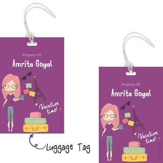 Luggage Tags - Purple Vacation - Pack of 2 Tags-PREPAID ONLY (Dispatch in 5-6 Days)
