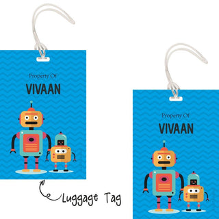 Luggage Tags - Robot - Pack of 2 Tags - PREPAID ONLY (Dispatch in 5-6 Days)