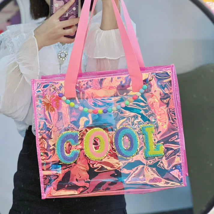 Pink holographic 2025 tote bag