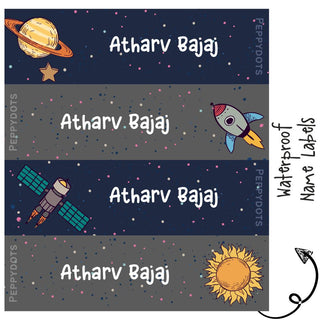 Waterproof Labels - SPACE - Pack of 88 labels - PREPAID ONLY