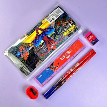 Spiderman Theme Stationery Set in transparent zip pouch