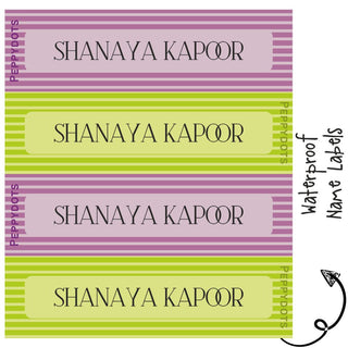 Waterproof Labels - STRIPES - Pack of 88 labels - PREPAID ONLY
