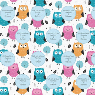 Personalised Wrapping Paper - Sweet Owls  (10pcs) (PREPAID ONLY) (Dispatch in 5-6 Days)
