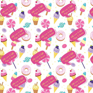 Personalised Wrapping Paper - Sweet Treats  (10pcs) (PREPAID ONLY) (Dispatch in 5-6 Days)