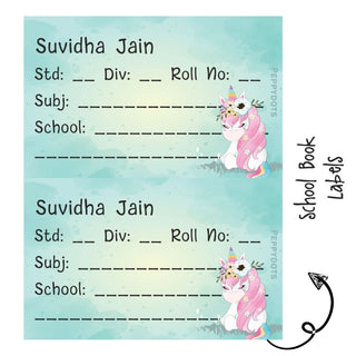 School Book Label - Unicorn Dreams - Pack of 36 labels (PREPAID ONLY)