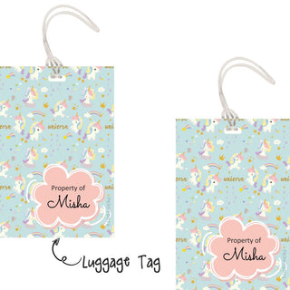 Luggage Tags - Unicorn on clouds - Pack of 2 Tags - PREPAID ONLY
