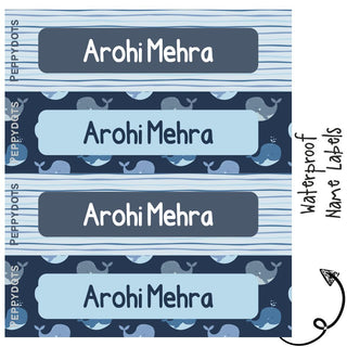 Waterproof Labels - WHALE - Pack of 88 labels - PREPAID ONLY  (Dispatch in 5-6 Days)