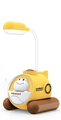 Cartoon Submarine Desk Lamp with color changing night light (9.5D x 10W x 28.2H cm)