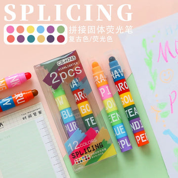 Colorful Pen shape highlighter pen for gifts(Splicing)