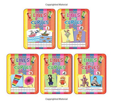 Lines and Curves Activity Books for Children Age 2- 4 years (Pack of 5)