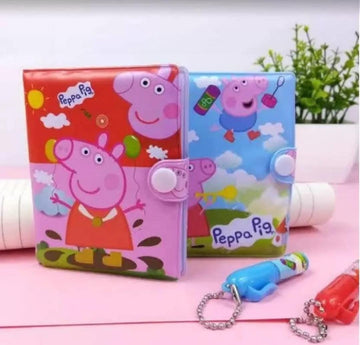 Cute Mini Peppa Pig Design Pocket Diary with Pen for Kids (Random Colour)