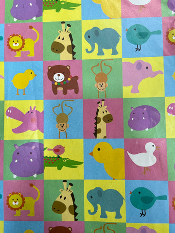 Beautiful Colorful Baby Animal printed Gift Wrap- Set of 10