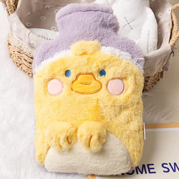 Cute Cartoon Plush Hot Water Bag With Pocket For Pain Relief