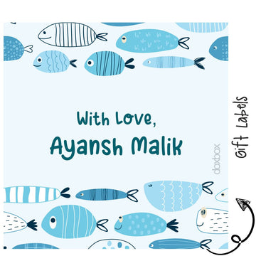 Gift Labels - Blue Fish (24pcs) (PREPAID ONLY)