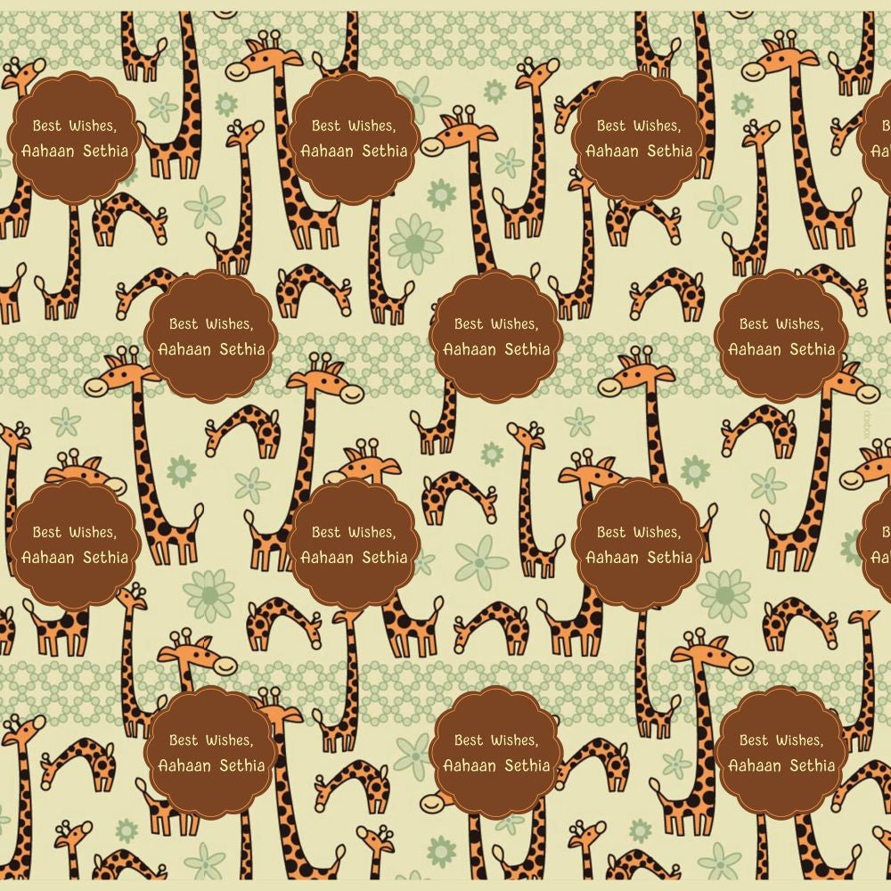 Personalised Wrapping Paper - Giraffe (10pcs) (PREPAID ONLY)