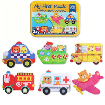 My first Puzzle Games 6-in-A-Box Set Jigsaw Puzzles Toy for Toddlers - Random