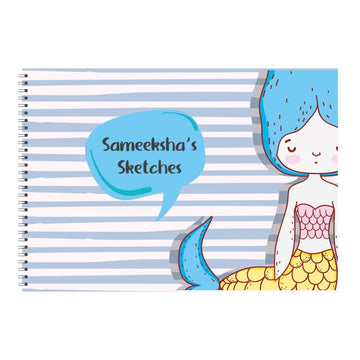 Personalised Sketchbook - Mermaid Stripes (PREPAID)
