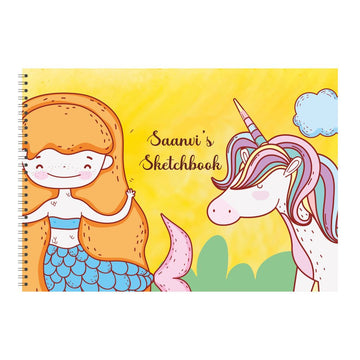 Personalised Sketchbook - Unicorn Mermaid (PREPAID)