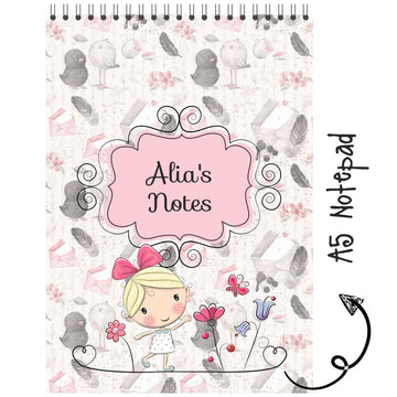 Personalised Notepad - Girl With Butterfly - (PREPAID ORDER)
