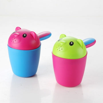 Colorful Bath Shower Cups for Children Kids Cute Plastic Shampoo Cups Sprinkling Water Toy