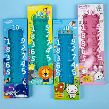 Number Lettering Plastic Stencils+ Scale For Kids Boy and Girl ( Random Colour)