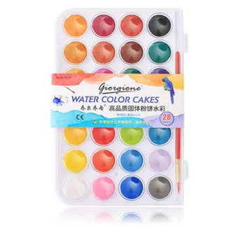 Premium Quality 28/16 pcs Solid Water Colour Palate  For School Student