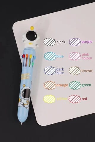 Astronaut Theme Multicolour Ball Pen For  School Student ( Random Colour )